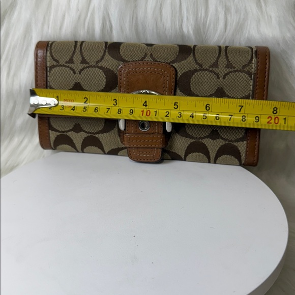 Coach Brown and Tan Monogram Clutch - Picture 8 of 9